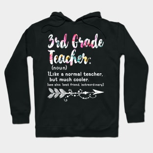Third 3rd Grade Teacher Definition Shirt Teacher Team Flower Hoodie
